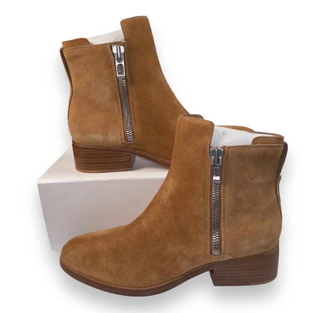 3.1 Phillip Lim Alexa Zip Suede Ankle Boots Beige SHH8-T607CFU Women's 9/39